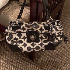 Coach Purse Peyton Op Art Signature
